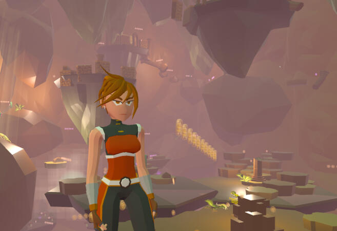 explore and map unchartered dungeons to collect treasure for your clients (and rewards for you) in this 3d platformer